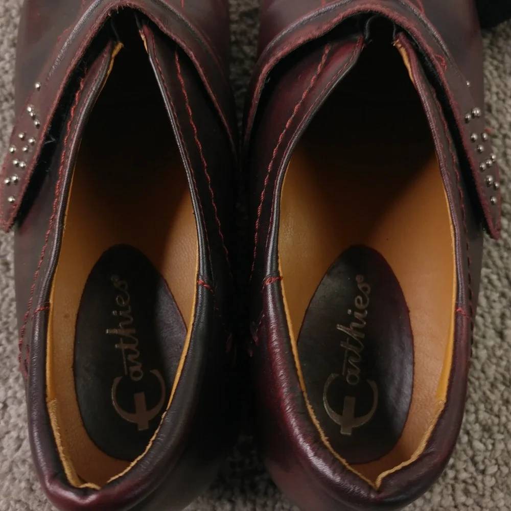 Earthies Granada Womens Size 6.5 Comfort Shoes Bordeaux Burgundy Red Leather
